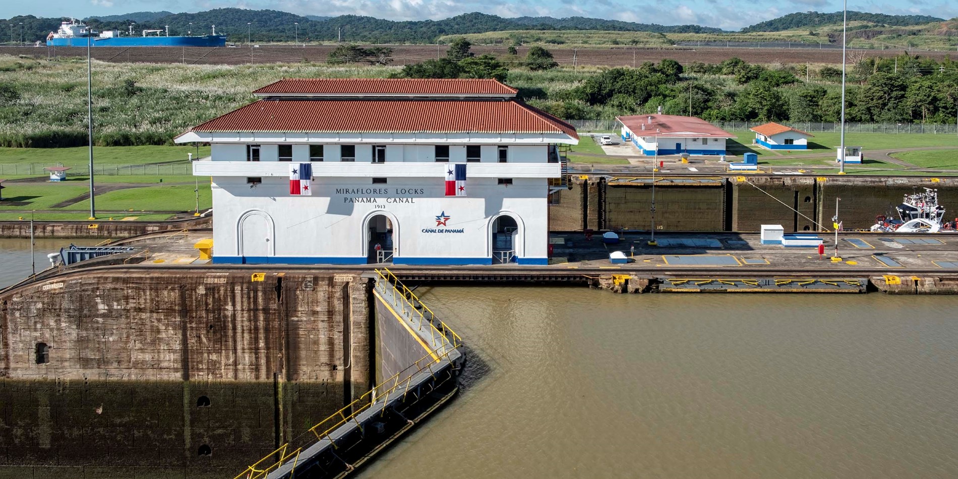 The Miraflores Visitor Center on the Panama Canal.