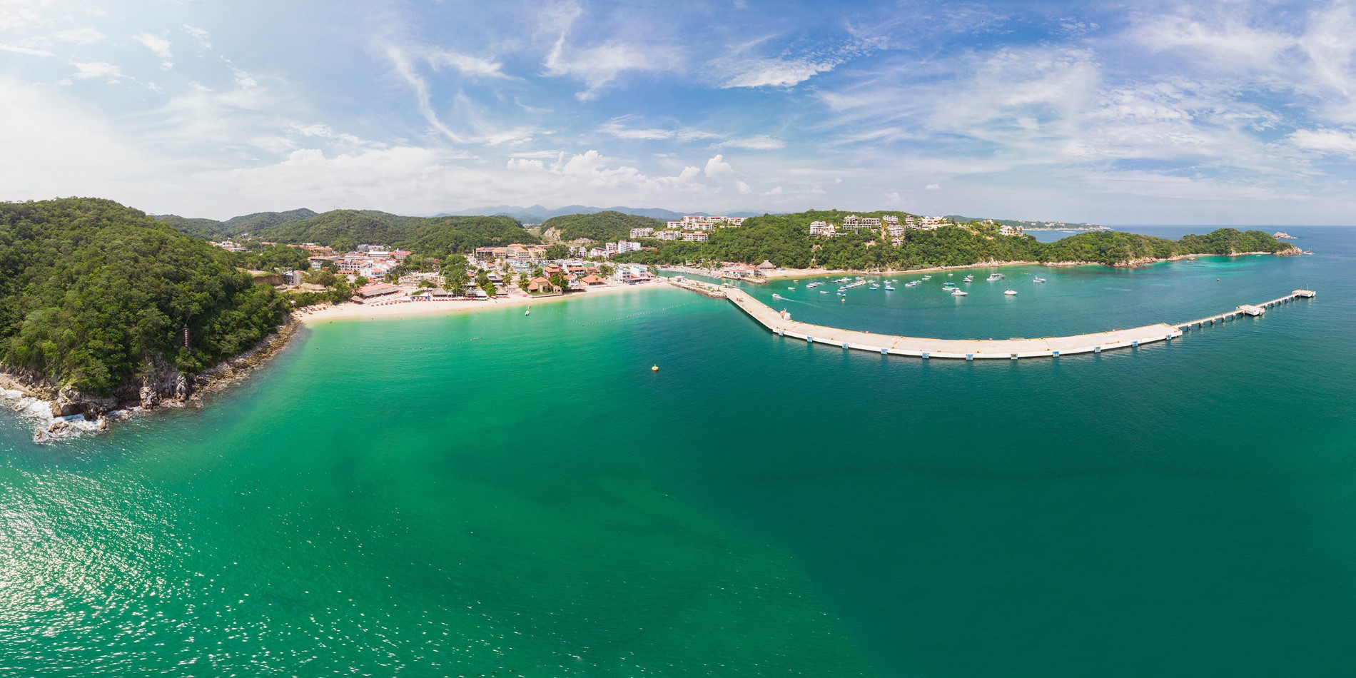 A lot of beautiful beaches in Huatulco, Mexico.