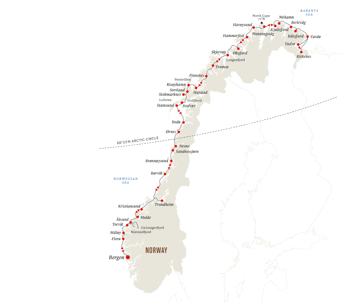 Roundtrip Voyage from Bergen | Explore Norway’s Coastline