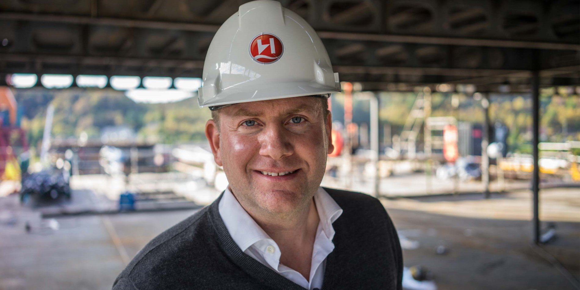 Daniel Skjeldam, Hurtigruten CEO, at Kleven Yards