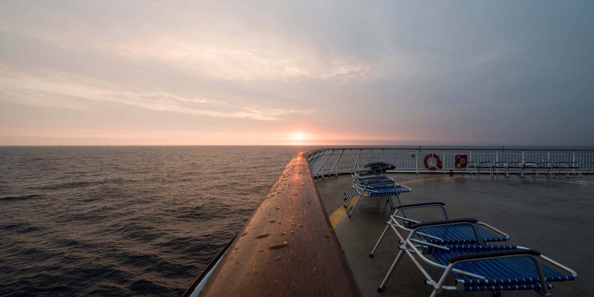 Sunset from MS Midnatsol in the Atlantic Ocean