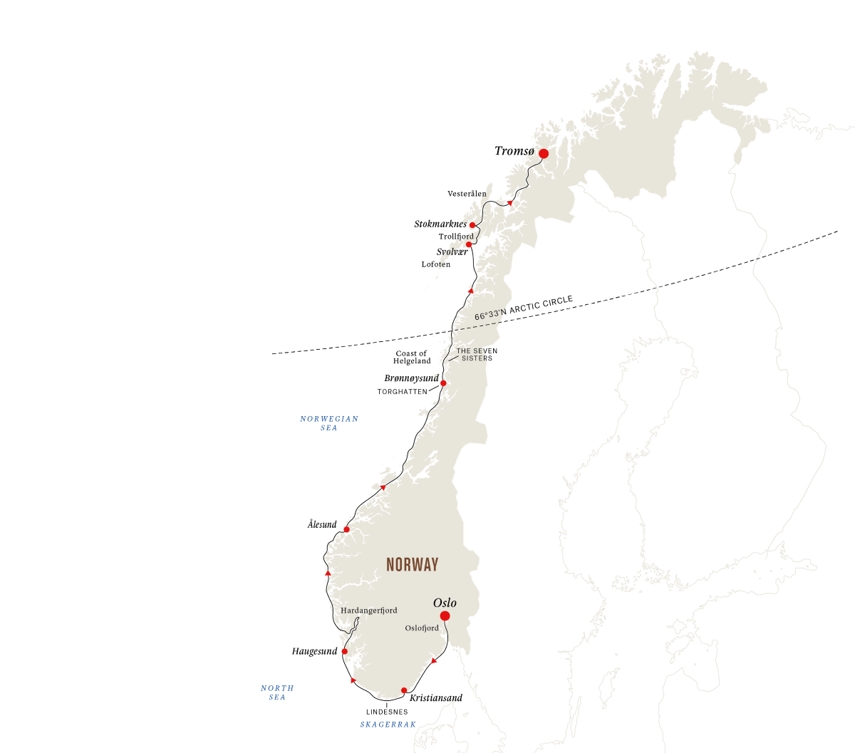 The North Cape Express – Half Voyage from Oslo to Tromsø (2024/25)
