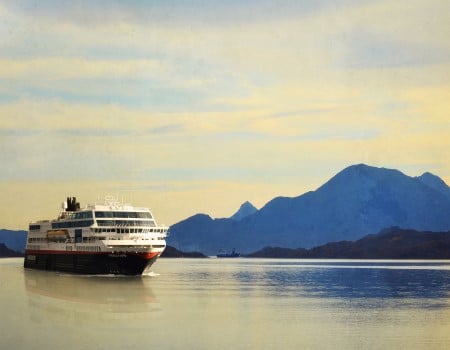 Hurtigruten's MS Trollfjord travelling the scenic Norwegian coast