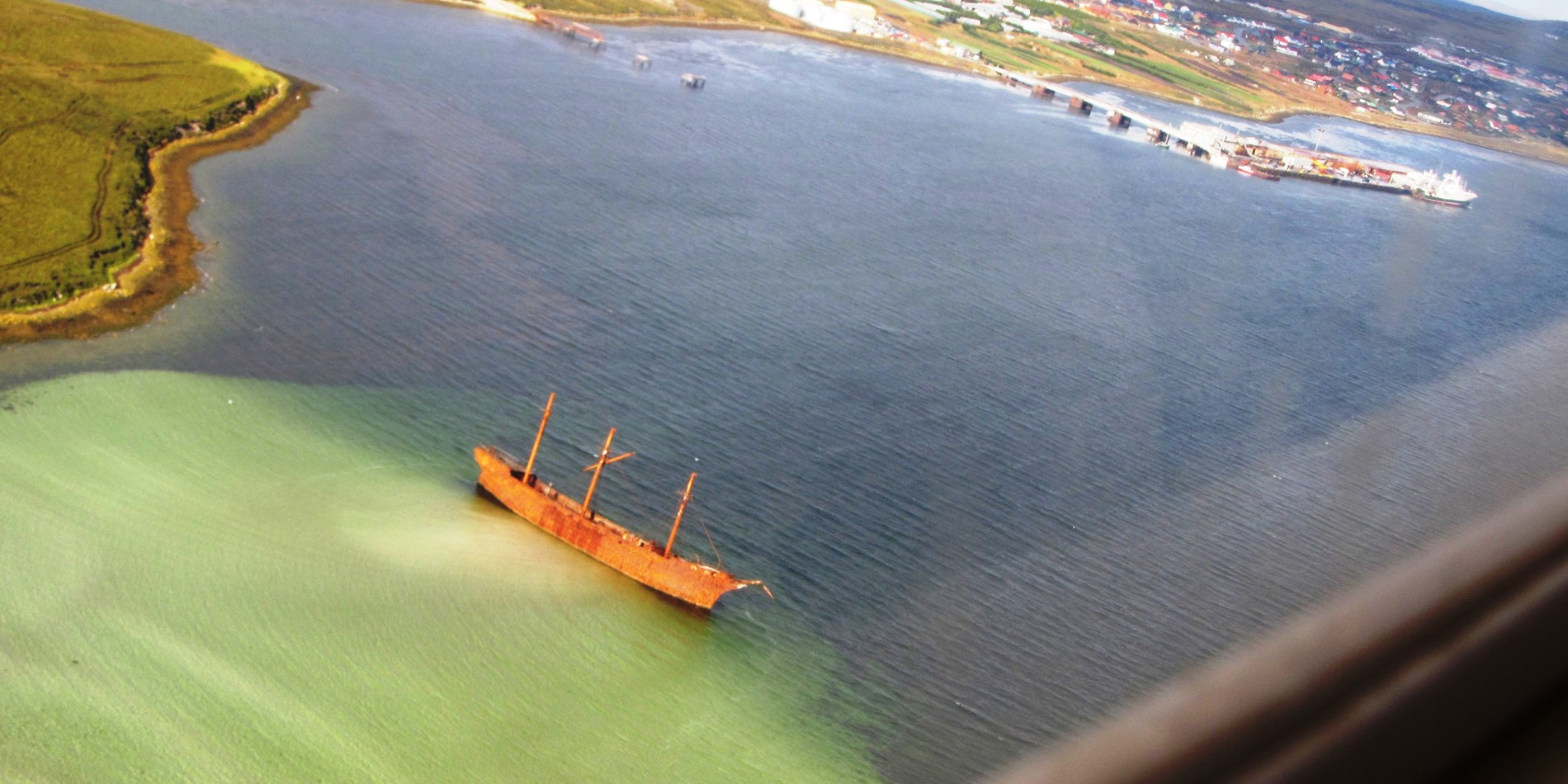 Aerial view of the shipwreck the Lady Elizabeth