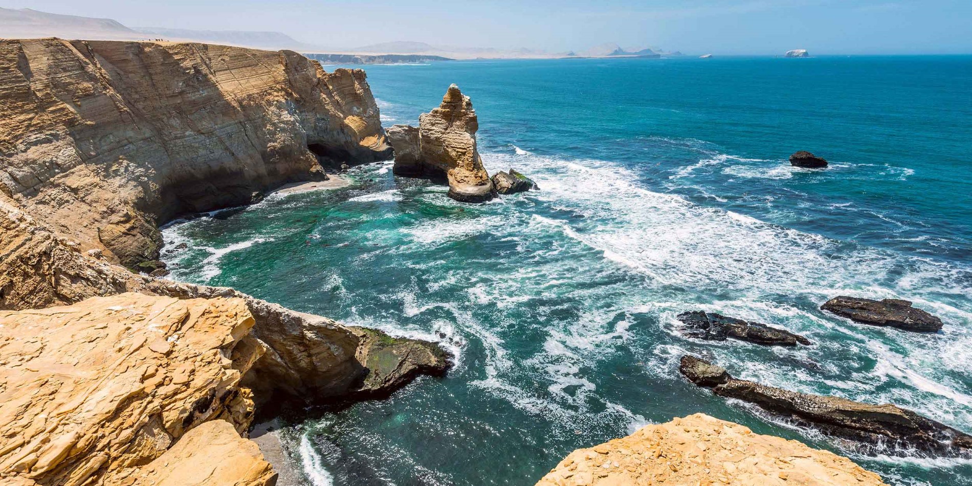 Supay Beach and its rock formations in the Paracas National Reserve