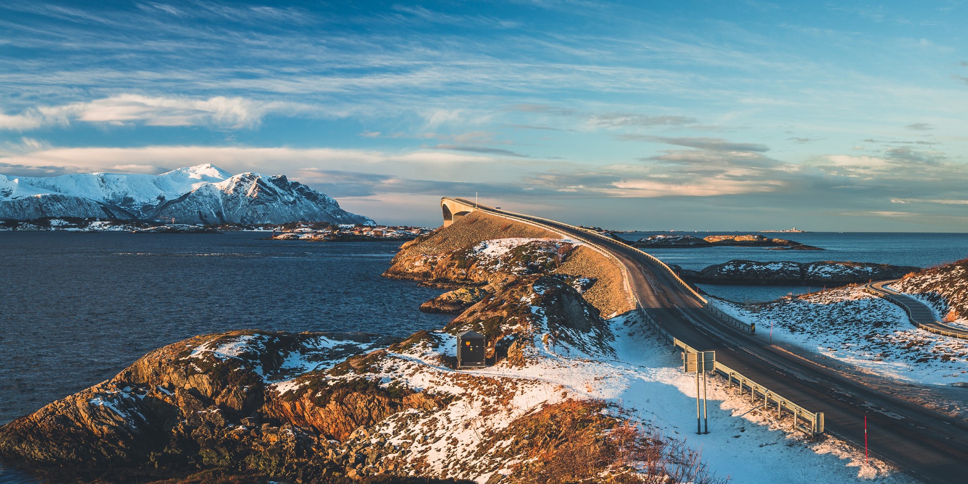 The Atlantic road which rises and falls across a series of bridges and islands 