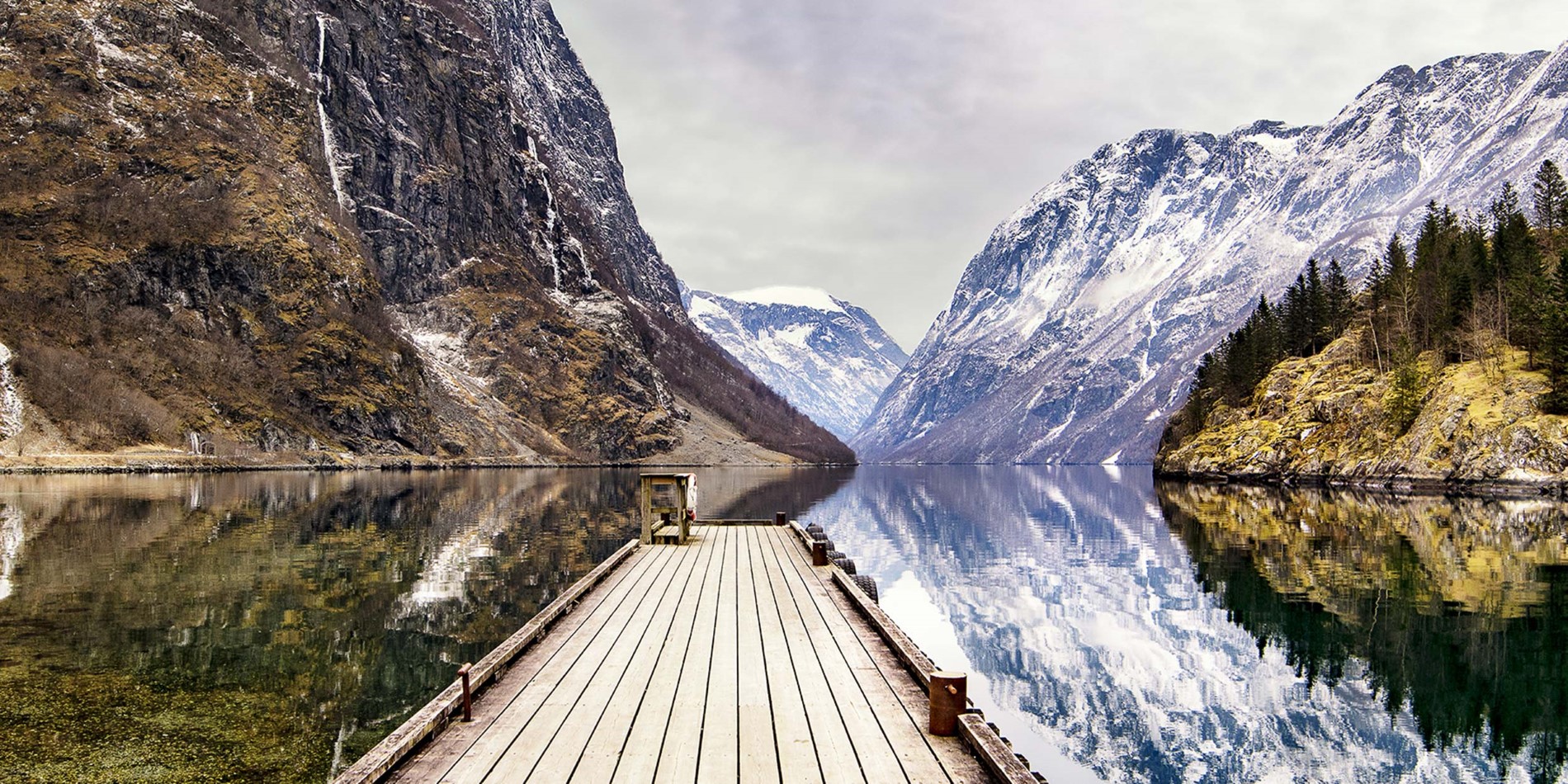 If you come during winter, the Nærøyfjord will look something like this