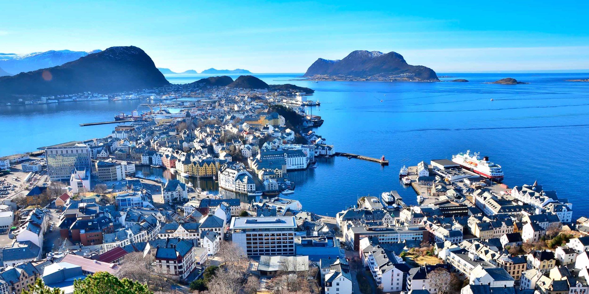 The view of Aalesund from Mount Aksla