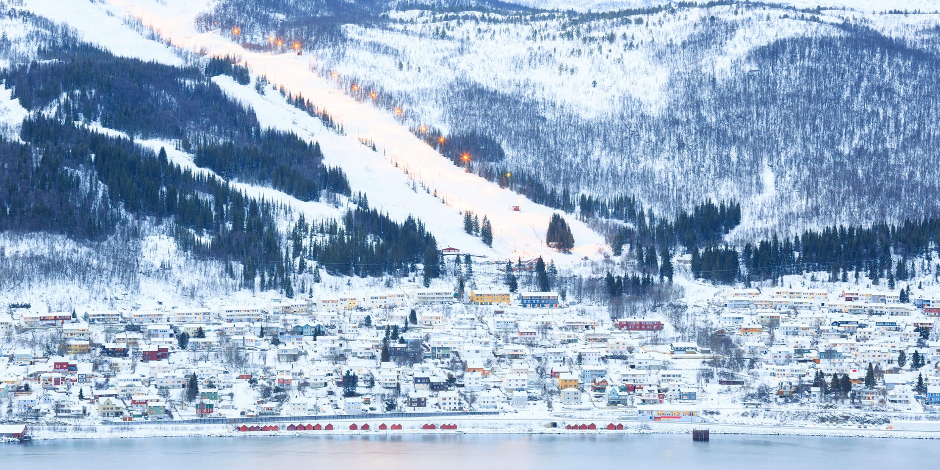 Winter view of Narvik, Norway