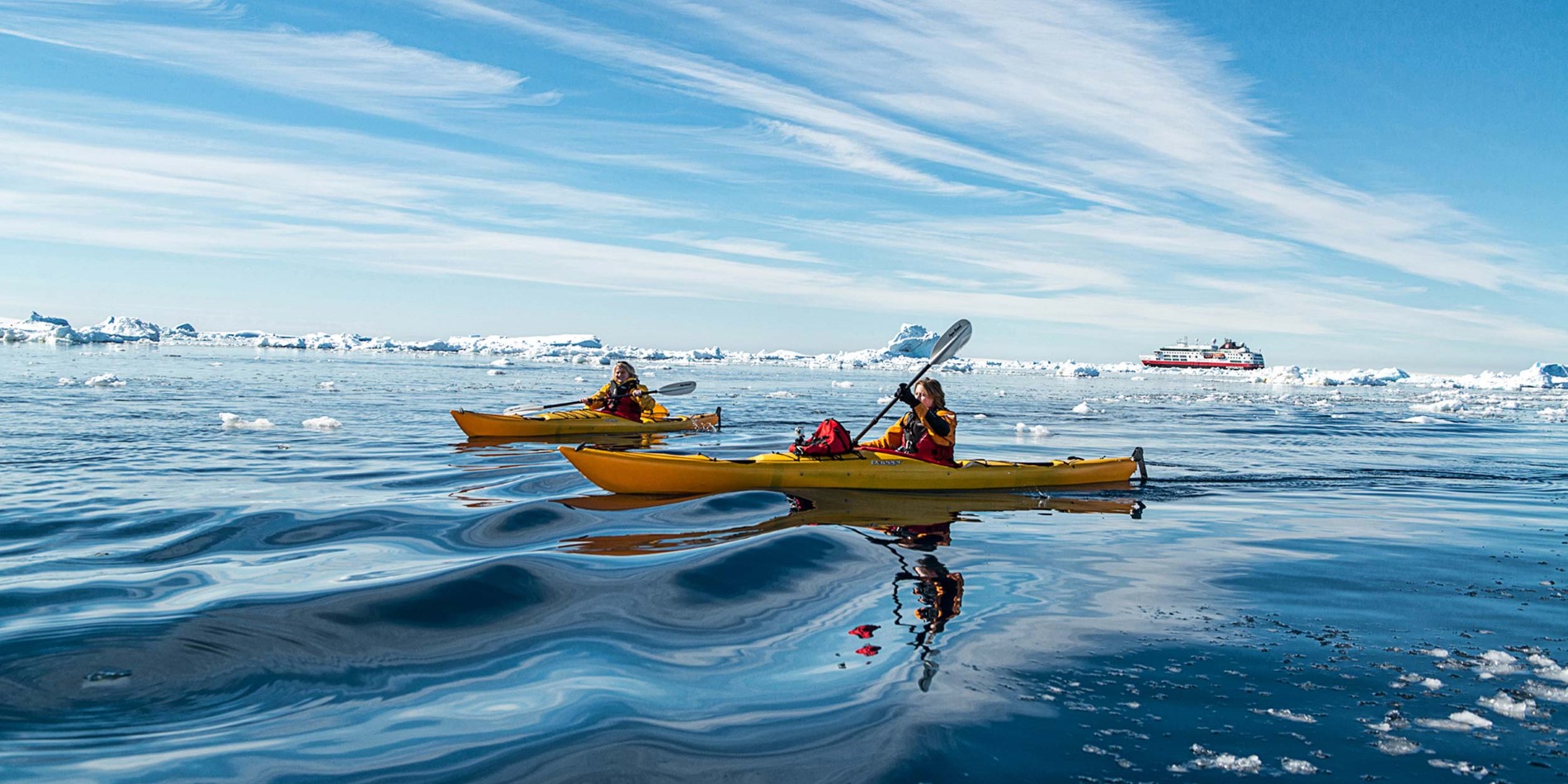 Explore the Antarctic waters in a kayak