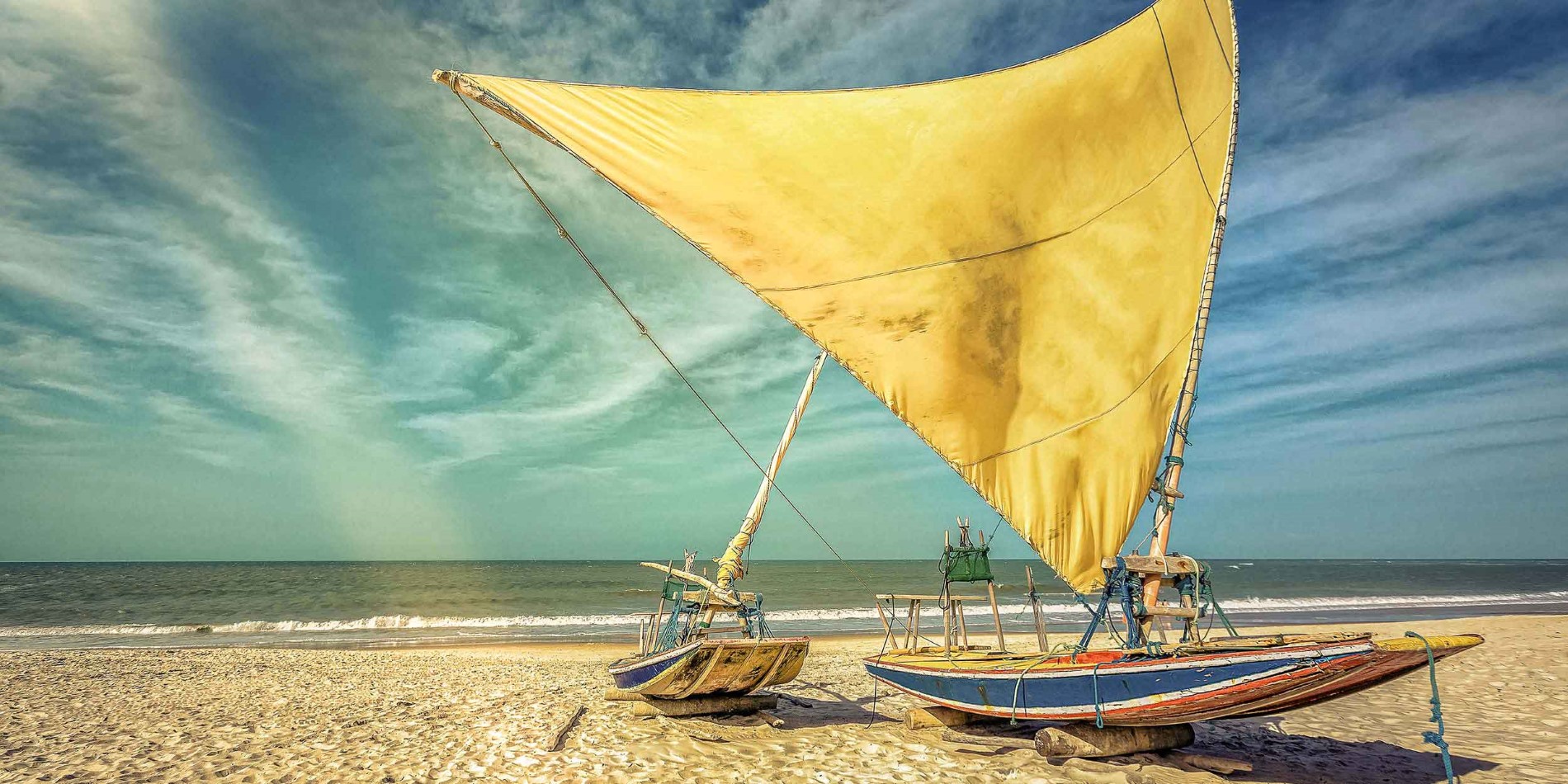 Fishing boat on the beach of Brazil
